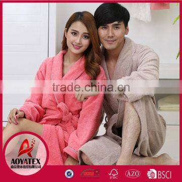 100% cotton fashion long sleeve comfortable bathrobe