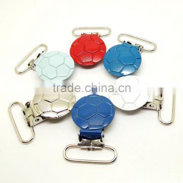 1" Pacifier Suspender Clips Custom Soccer Ball Suspender Clip Mixed Colors