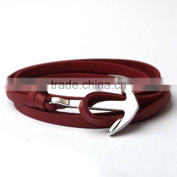 Cool Charm Anchor Wrist Band Men Leather Bracelet photo-5