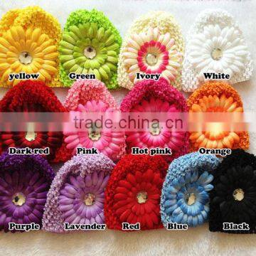 knitted daisy beanie baby hats