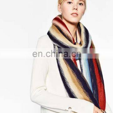 Scarf Winter Heat Vertical Stripes Cashmere Scarf