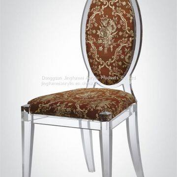 Modern Junior Dining Chair Coffee Bar Leisure Chair Oval Back Acrylic Chair photo-2