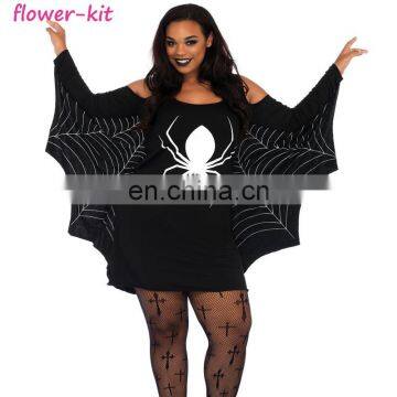 Spiderweb Plus Size Jersey Tunic Cosplay Costume Dress For Women