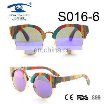 polarized lens color butterfly style candy wood sunglasses