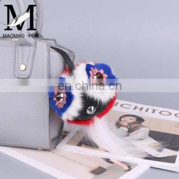 Fashionable High Quality Bag Charm Owl Keychains Luxury Car Keychains Pendant of Mink Fur photo-4