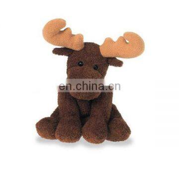 Custom design adorable 9inch sitting plush moose toy