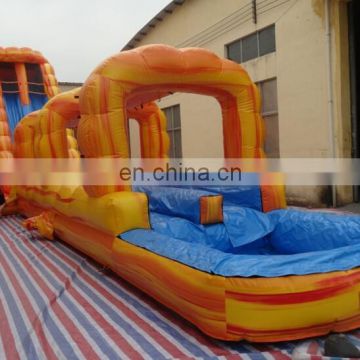 Marble Top quality Ocean theme inflatable water slide with pool