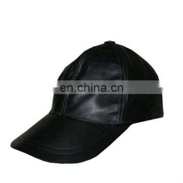 HMB-902A3 LEATHER BASE BALL HATS BASEBALL CAPS HEAD WEARS BLACK