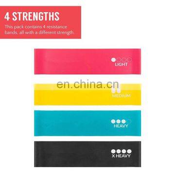 12inch Light Medium Heavy Exercise Resistance 5levels Mini Loop Bands Set for Workout Stretching Pilates Home Fitness