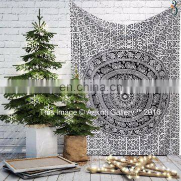 Tapestry Single Black And White Flower Wall Hanging Art Decor Mandala Tapestry Hippie Dorm 84X55 Inches Christmas Use Tapestry