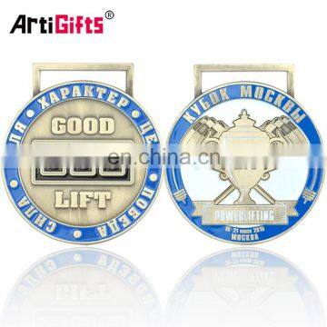 Wholesale Miraculous Russia Kettlebell Lifting Sport Medal Enamel Color