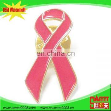 red enamel golden plating metal bowknot badge