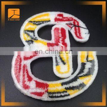 China merrow edged 3D embroidery patch for clothing