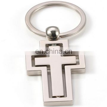 Hot sale OEM Factory direct price 3D Cross Metal Keychain Key ring manufacturers