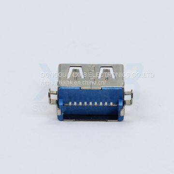 Fish Fork Foot Square Without Curling Female Straight Edge SMT USB 3.0 Connector photo-2