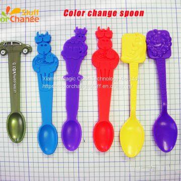 BPA Free Heat Sensitive Color Change Plastic Baby Spoon