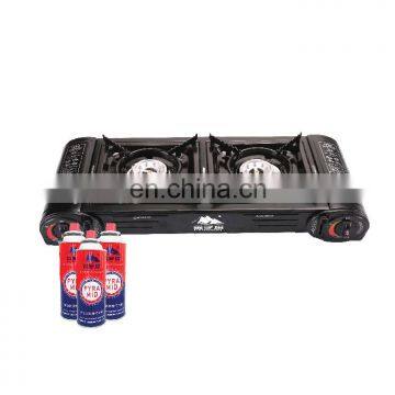 Double barbeque grill gas and butane gas stove made in china