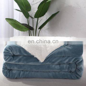 Cheap Factory Custom Sherpa Flannel Throw Coral Polar Fleece Blanket photo-3