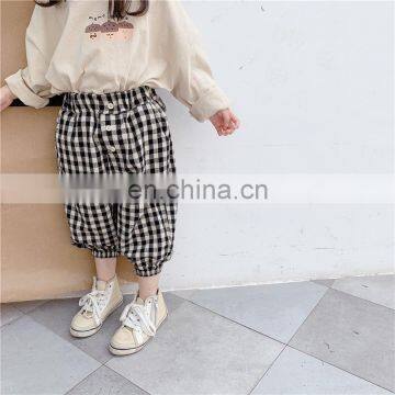 Baby Boys Casual Plaid Pants Children Leisure Trousers Black and White Toddler Girl Harem Pants Kids Outfit photo-3