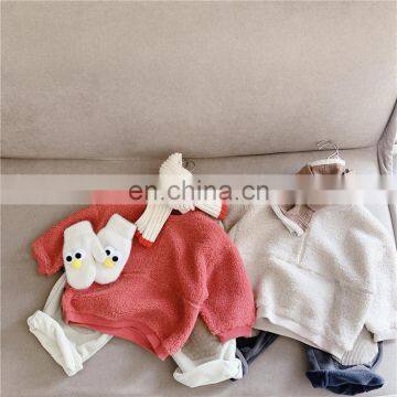 2020 children's autumn and winter clothes new girls autumn Korean version of wool children's lamb hoodie