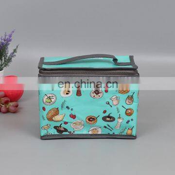 Custom portable small NONWOVEN kids baby thermal insulated box tote outdoor food drink lunch delivery shoulder cooler bag