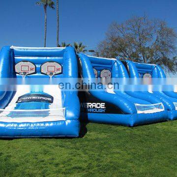 Blue Inflatable Basketball Hoop Play Center Fun Basketball Game Court For Sale