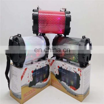 Subwoofer Colorful LED TF Card Speaker Portable with Crossbody Strap for Party Outdoor