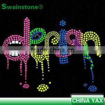 Wholeslae character rhinestone design, 2015 new arrvial rhinestone character design, China factory rhinestone design character