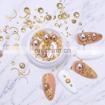 Mix Gold Copper Nail Rivet Rhinestones For Nail 3d Nail Art Decoration Manicure