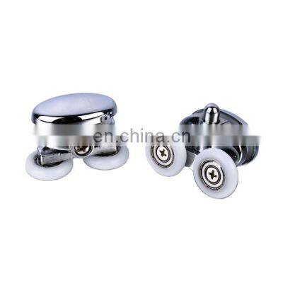 Shower Door Pulley of 4 Up&4 Down Double Wheel Shower Room Sliding Pulley