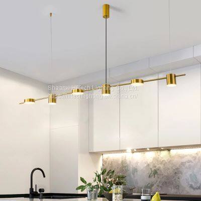 Gold or Black Simple LED Chandelier Modern Kitchen Island Long Hanging Light Dining Bar Office Coffee Restaurant Pendant Lamp photo-5