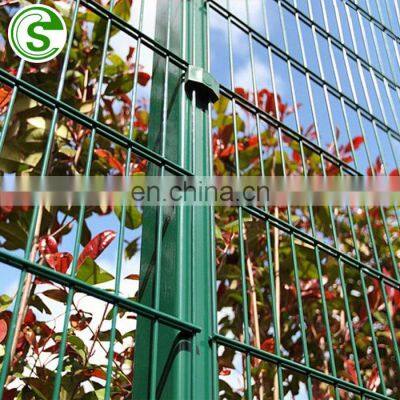 Rigid galvanized steel powder coated double welded wire mesh fence decorative garden fence panels