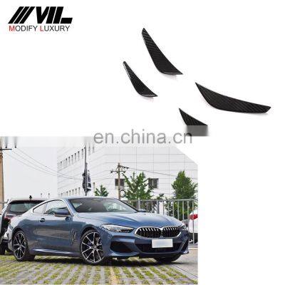 Modify Luxury Dry Carbon Fiber 8 Series Front Air Canards Vents for BMW G14 G15 G16 M-Sport 2D 4D 2018-2021