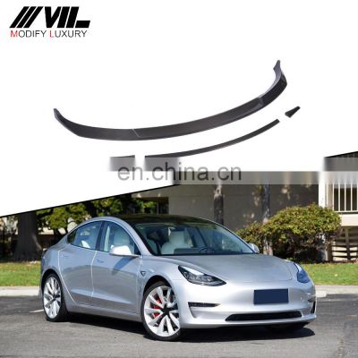 Carbon Fiber Front Lip Spoiler for Tesla Model 3 Sedan 4-Door 2017-2019