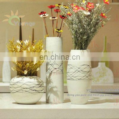 Home decorative hand painted ceramic modern flower vases