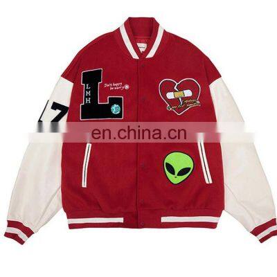 2021 Hot Sales custom casual vintage college letterman Embroidered men baseball bomber jacket