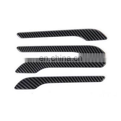 New Design Carbon Fiber Decorative Door Handle Protector Cover Sticker For Tesla Model 3 2017-2021