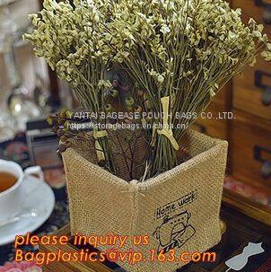 Lightweight Collapsible Jute Fabric Storage Bin Basket,Jute Multifunctional Moisture-proof Debris Storage Basket Desktop photo-5