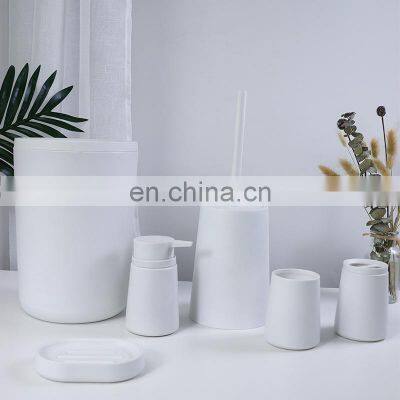 Black Modern Plastic Bathroom 6 Accessories Set photo-5