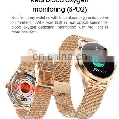 LW07 Round Touch Smartwatch Stainless Steel IP68 Waterproof Health Smart Watch Phone for Women photo-4