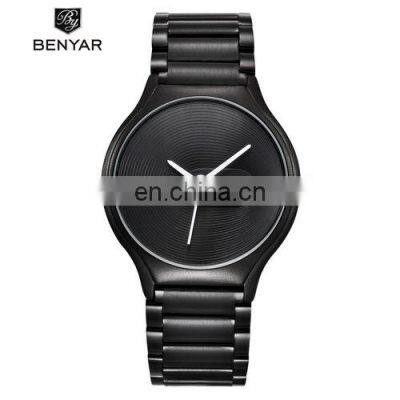 Unisex 2018 Benyar 5119 Unique Design New Minimalist Dial Couple Watch Without Number