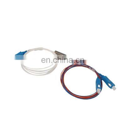 ftth fttx steel tube type fiber optic 1*2 plc sc splitter with sc upc connector