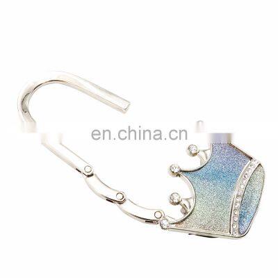 Crown Shape Portable Metal Foldable Bag Purse Hook Handbag Hanger Holder Shell Bag Folding Table Hook photo-2