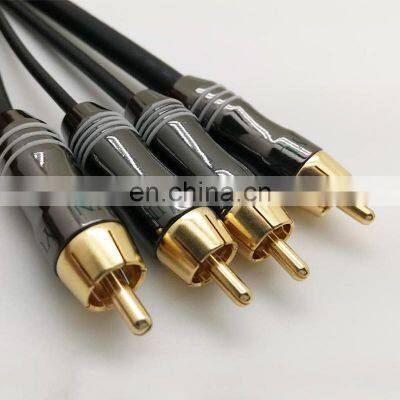 Professional Aluminum Shell Gold Plated RCA Banana Plug Audio HIFI Speaker Cable