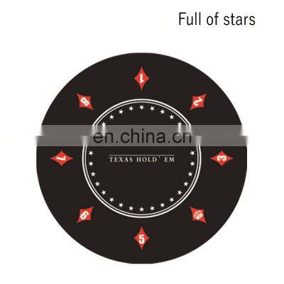 Latest Arrival Blue Green Anti Slip Casino Portable Texas Custom Round Table Poker Mat photo-5
