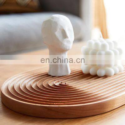 Hot Sale Nordic Arch Wood Serving Tray Bread Tray Wavy Cutting Board Wooden Decor Vietnam Supplier photo-4