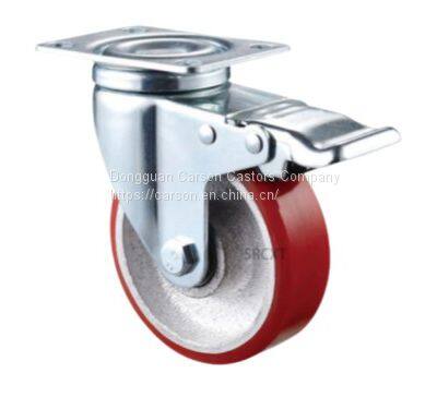 5'' Top Plate PU Iron Core Trolley Wheels (130kg)