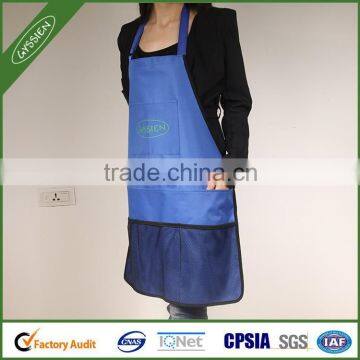 Fashion multi-color high quality blue mesh cooking apron,pattern apron for the kitchen