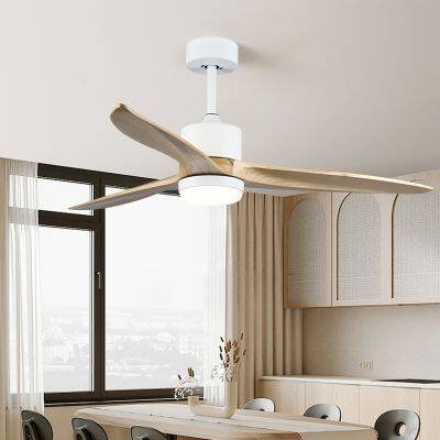 52inch Modern Wooden Blades Remote Cotroller Ceiling Fan With Led Light Light photo-4