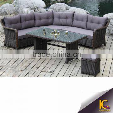 Modern Design All Weather corner Seating Comfortable Pe Rattan Garden And Living Room Sofa Set Furniture
